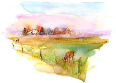 Country scene with cows by Unbekannt Unbekannt